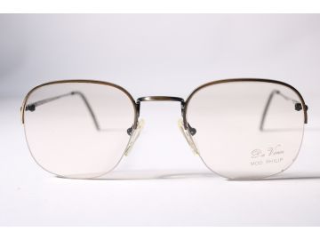 Da Vinci Vintage Philip Unisex Gold Semi-Rimless Metal Eyewear Glasses 52 mmmm