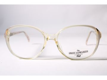 Fred Vintage Edwards M221 Womens Clear Full Rim Plastic Eyewear Glasses