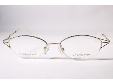 Lorenzetti Vintage Lorenzetti Womens Gold Semi-Rimless Metal Eyewear Glasses
