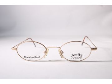 Occhiali Vintage Amity Occhiali S-7002 Unisex Gold Full Rim Eyewear Glasses