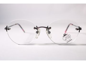 Jean Garre Vintage Giorgio MOD VI 7 Womens Pink Rimless Eyewear Glasses