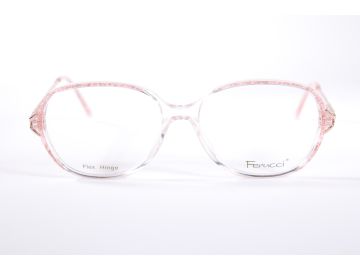 Ferucci 434 JV376 Pink Retro Square Full Rim vintage Women’s new glasses with Clear Lenses