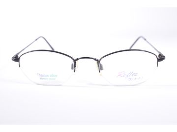 Reflex R-278N JV82 Black Rectangular Half Rim vintage Women’s new glasses with Clear Lenses