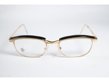 Morel Vintage 1970's Unisex Gold Full Rim Metal Rectangular Eyewear Glasses