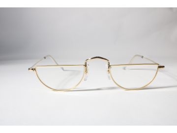 Algha Vintage 12 kt GF Halfmoon Unisex Gold Full Rim Metal Eyewear Glasses