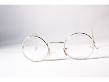 Algha Vintage Round Unisex Silver Full Rim Metal Eyewear Glasses 42 mmmm