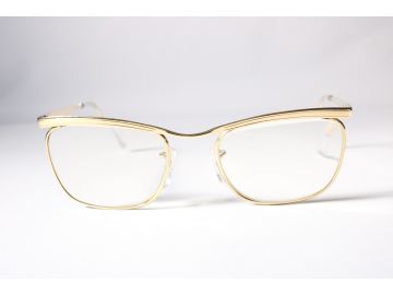 Algha 20 Vintage Exel Joint Brownline Unisex Gold Full Rim Eyewear Glasses