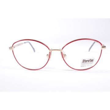 Sferoflex 118 JV79 Red/Gold Round Full Rim vintage Women’s new glasses with Clear Lenses