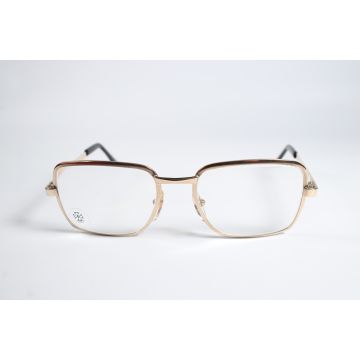 Eyeglasses_sunglasses_L'AMY Vintage Kirk Mens Gold Full Rim Metal Rectangular Eyewear Glasses