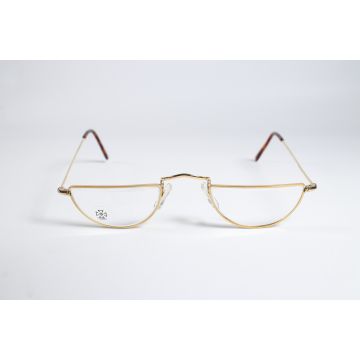 Eyeglasses_sunglasses_Algha 20 Vintage 1960's Unisex Gold Full Rim Metal Half Moon Eyewear Glasses