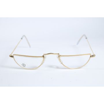 Eyeglasses_sunglasses_Algha 20 Vintage 1970's Unisex Gold Full Rim Metal Half Moon Eyewear Glasses