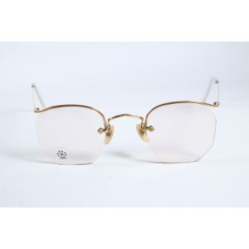 B.A.O Vintage 1960's Unisex Gold Semi-Rimless Eyewear Glasses